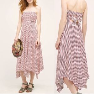 Anthropologie Maeve | Red + White Striped Dress
